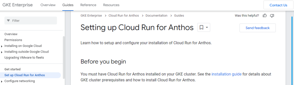 google cloud run for anthos